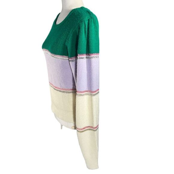 For Love & Lemons NWT Multicolor Knitted Arielle Pullover Sweater Medium Women’s - Picture 5 of 16